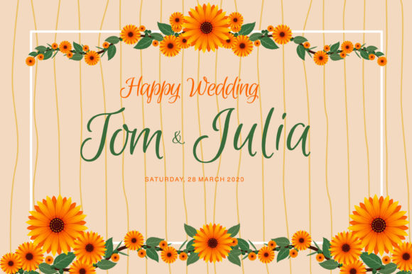 Blooming Beauty: Using Sun Flower Wedding Illustration in Your Designs