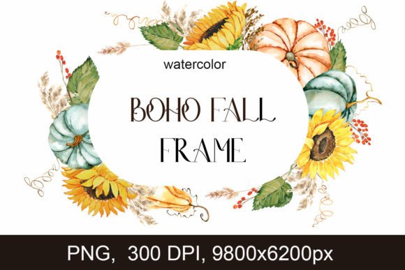 Boho Fall Frame PNG: Your Autumn Wedding Design Solution