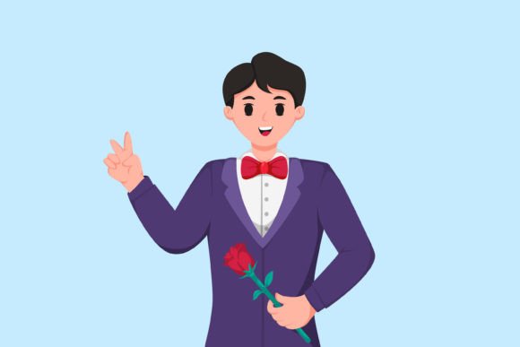 Capturing the Charm of a Wedding Groom Character Illustration