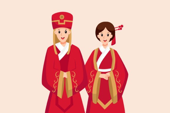 Celebrating Union: The Art of Chinese Wedding Character Illustration