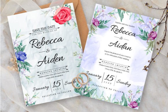 Elegant Watercolor Florals: Your Wedding Invitation Set