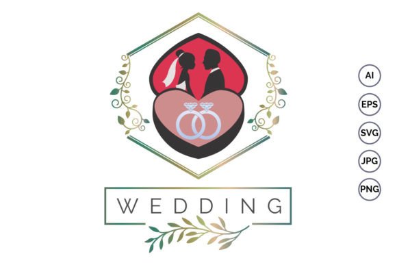 Elegant Wedding Ring Couple Logo Template for Modern Brands