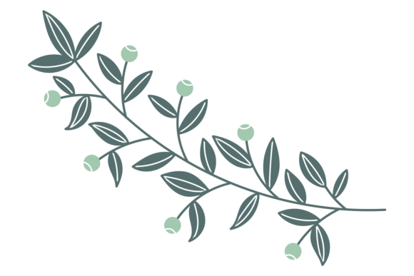 Herbal Branch Wedding Decor Element: A Botanical Design Asset