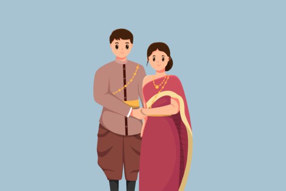 Thai Couple Wedding Character Design: Bringing Cultural Elegance to Life