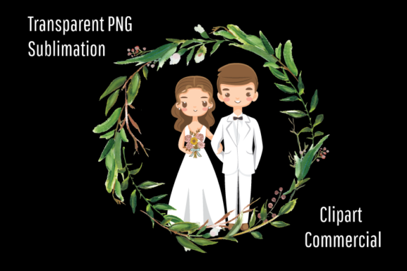 Wedding Couple Cartoon Mascot Clipart: A Versatile Design Asset