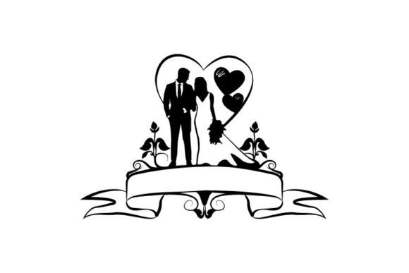 Wedding Silhouette Banner Clipart: A Designer's Go-To Asset