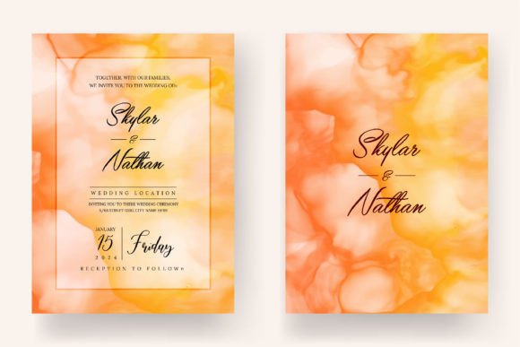 Yellow Marble Stone Wedding Invitation: A Designer's Dream Asset